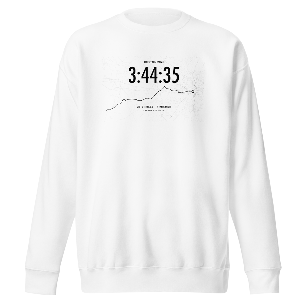 2026 Boston Marathon Finisher Sweatshirt - Unisex White